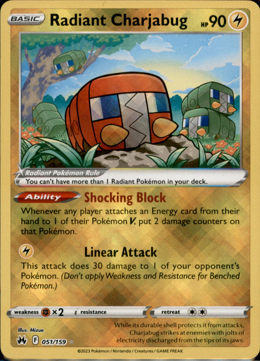 Radiant Charjabug Radiant Rare Crown Zenith 051/159 NM