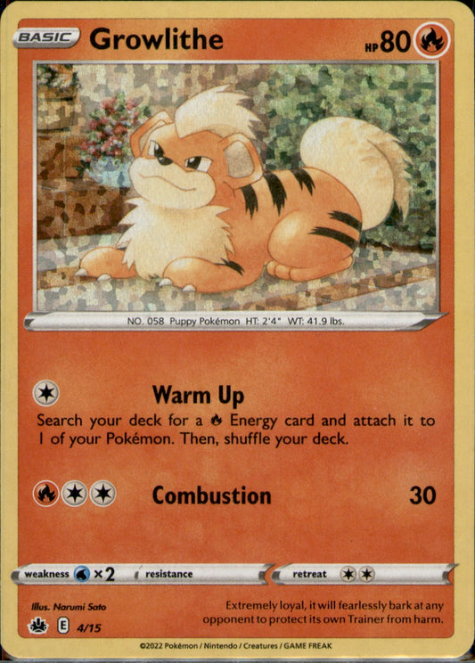 Growlithe - 4/15 Promo McDonald's Promos 2022 004/015 NM