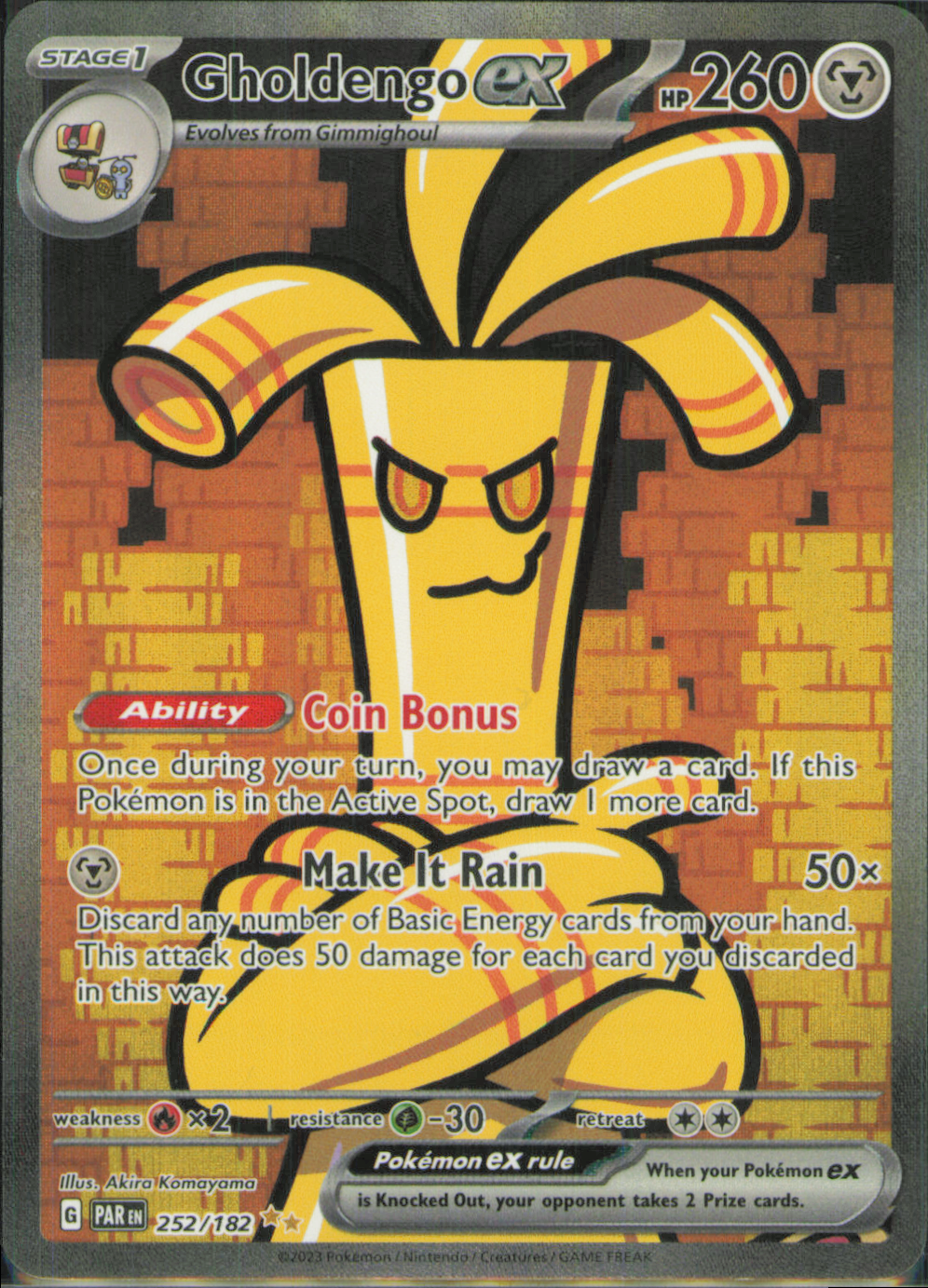 Gholdengo ex - Special Illustration Rare SV04: Paradox Rift 252/182 NM