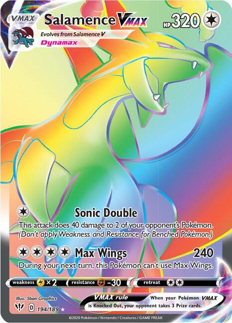 Salamence VMAX (Secret) Secret Rare SWSH03: Darkness Ablaze 194/189 NM