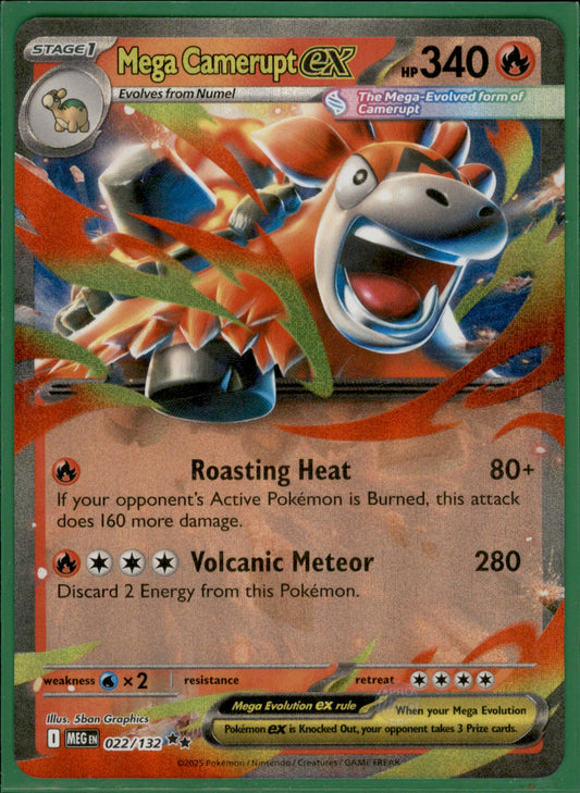 Mega Camerupt ex - Double Rare ME01: Mega Evolution 022/132 NM