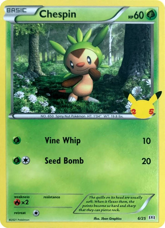 Chespin - 6/25 Promo McDonald's 25th Anniversary Promos 006/025 NM (Back)