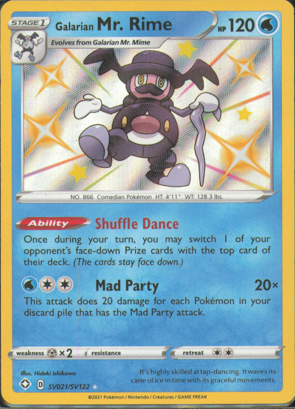 Galarian Mr. Rime Shiny Holo Rare Shining Fates: Shiny Vault SV021/SV122 NM