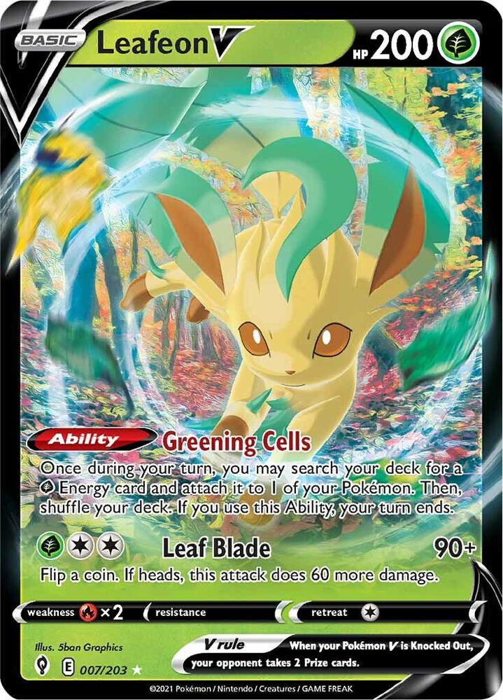 Leafeon V Ultra Rare SWSH07: Evolving Skies 007/203 NM