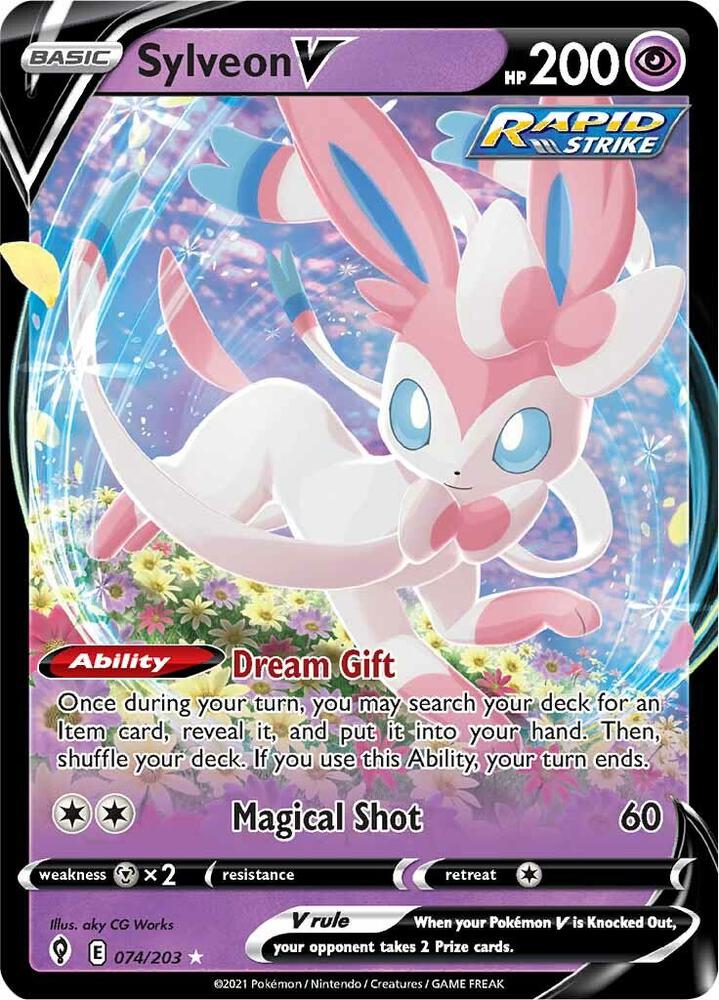 Sylveon V Ultra Rare SWSH07: Evolving Skies 074/203 NM