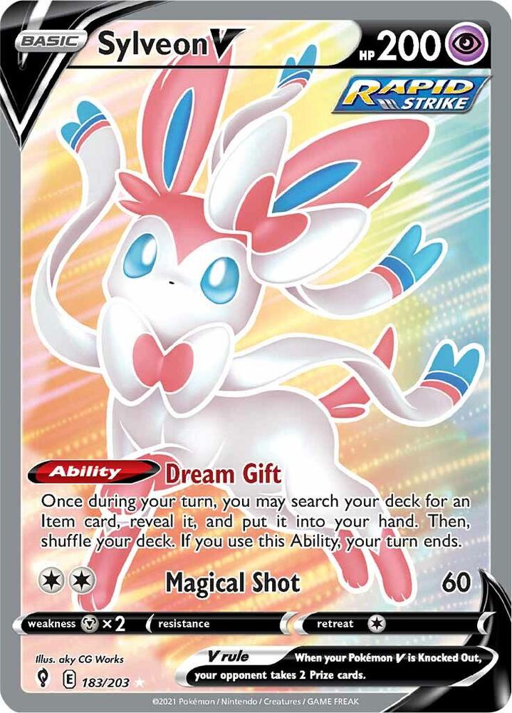 Sylveon V (Full Art) Ultra Rare SWSH07: Evolving Skies 183/203 NM