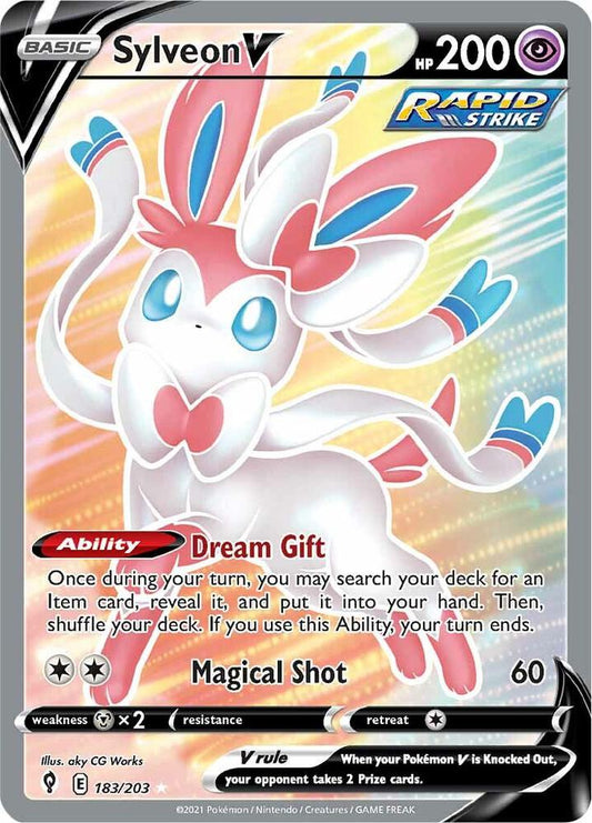 Sylveon V (Full Art) Ultra Rare SWSH07: Evolving Skies 183/203 NM