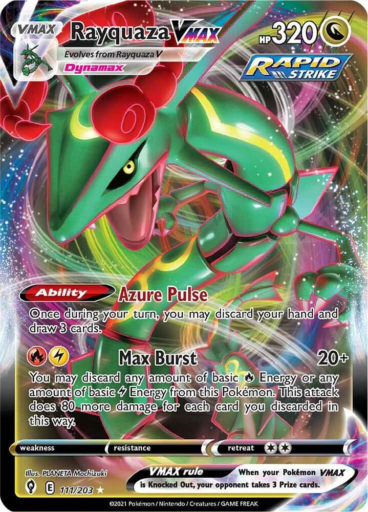 PSA 9 Rayquaza VMAX Ultra Rare SWSH07: Evolving Skies 111/203 NM