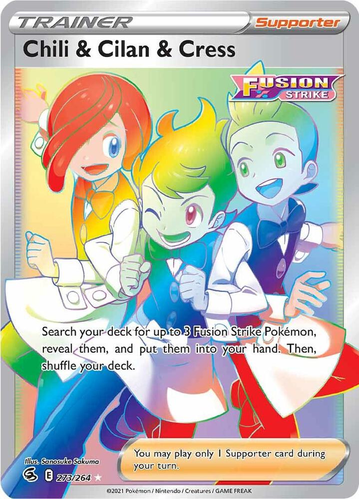 Chili & Cilan & Cress (Secret) Secret Rare SWSH08: Fusion Strike 273/264 NM