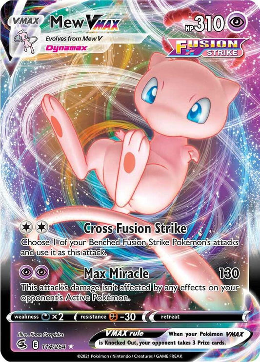 Mew VMAX Ultra Rare SWSH08: Fusion Strike 114/264 NM