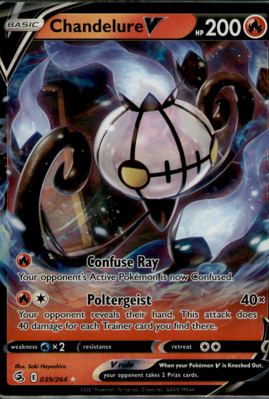 Chandelure V Ultra Rare SWSH08: Fusion Strike 039/264 NM
