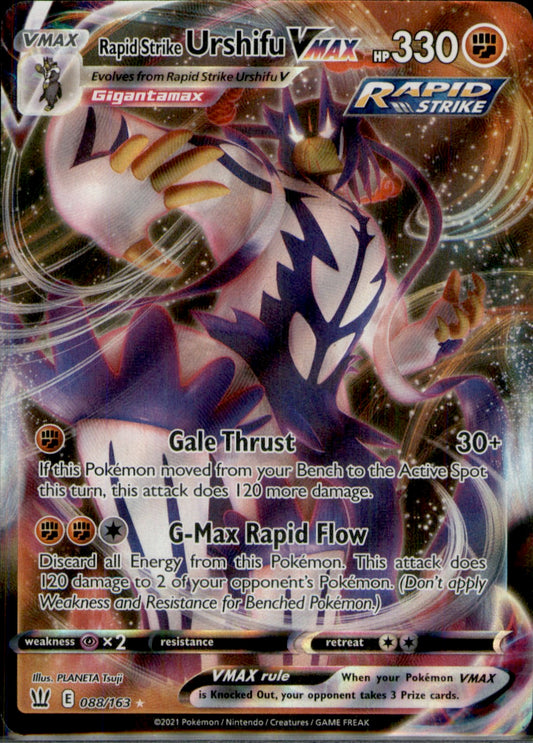 Rapid Strike Urshifu VMAX Ultra Rare SWSH05: Battle Styles 088/163 NM