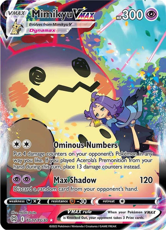 Mimikyu VMAX Ultra Rare SWSH09: Brilliant Stars Trainer Gallery TG17/TG30 NM