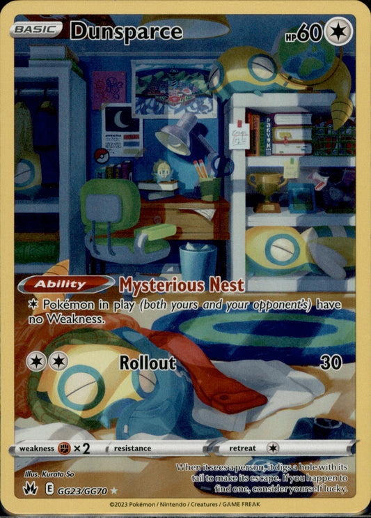 Dunsparce Ultra Rare Crown Zenith: Galarian Gallery GG23/GG70 NM