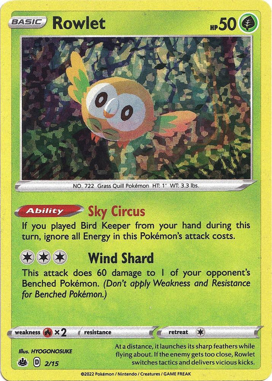 Rowlet - 2/15 Promo McDonald's Promos 2022 002/015 NM (Back)