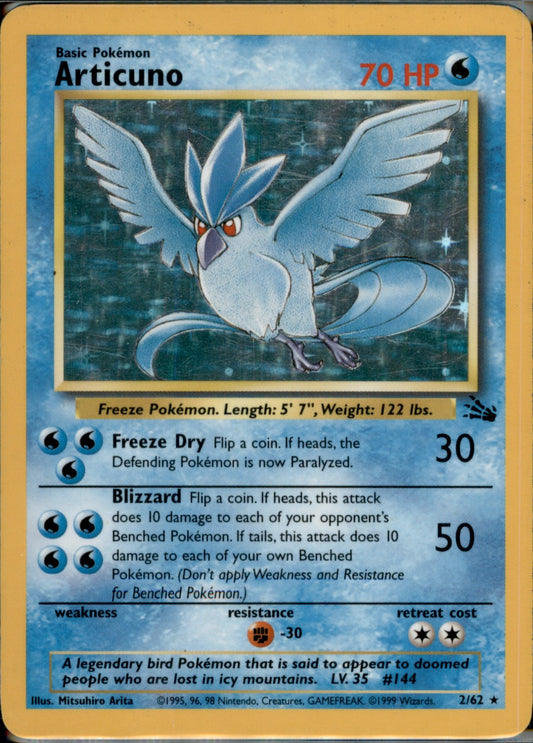 Articuno (2) Holo Rare Fossil 02/62 NM