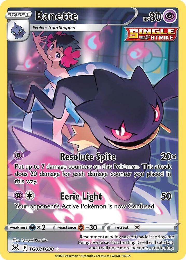 Banette Ultra Rare SWSH11: Lost Origin Trainer Gallery TG07/TG30 NM