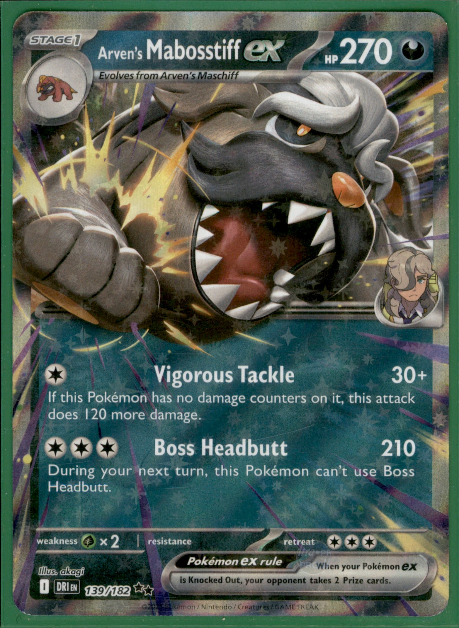 Arven's Mabosstiff ex Double Rare SV10: Destined Rivals 139/182 NM