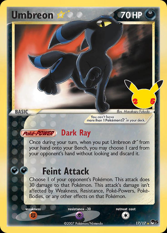 Umbreon Star Classic Collection Celebrations: Classic Collection 17/17 NM