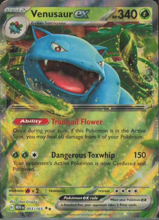 Venusaur ex - Double Rare SV: Scarlet & Violet 151 003/165 NM