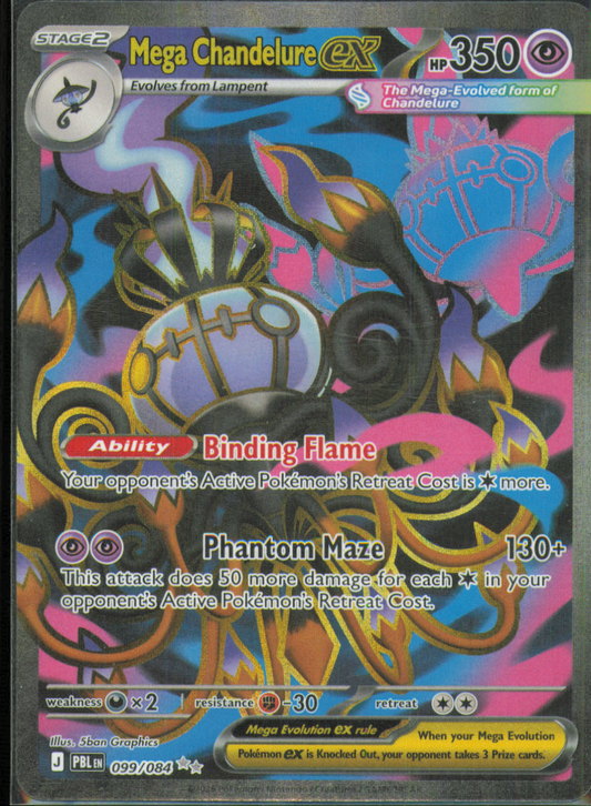 Mega Chandelure ex - Ultra Rare ME05: Pitch Black 099/084 NM