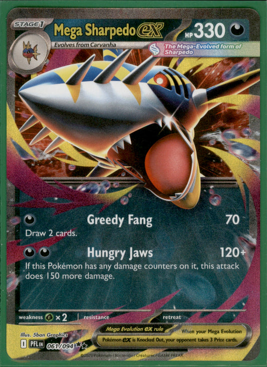 Mega Sharpedo ex - Double Rare ME02: Phantasmal Flames 061/094 NM