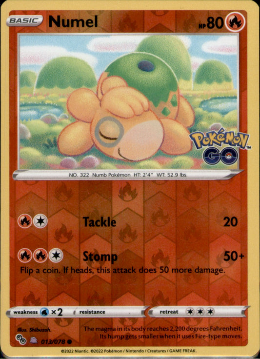 Numel (Peelable Ditto) Common Pokemon GO 013/078 NM