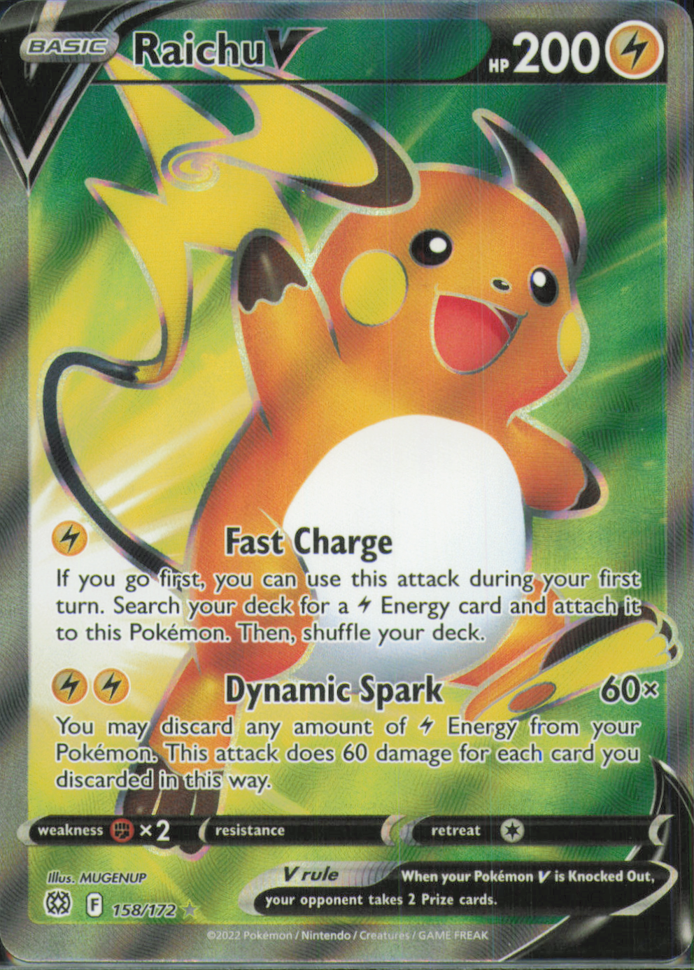 Raichu V (Full Art) Ultra Rare SWSH09: Brilliant Stars 158/172 NM