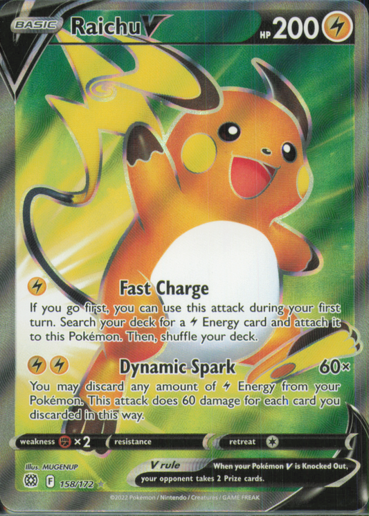 Raichu V (Full Art) Ultra Rare SWSH09: Brilliant Stars 158/172 NM