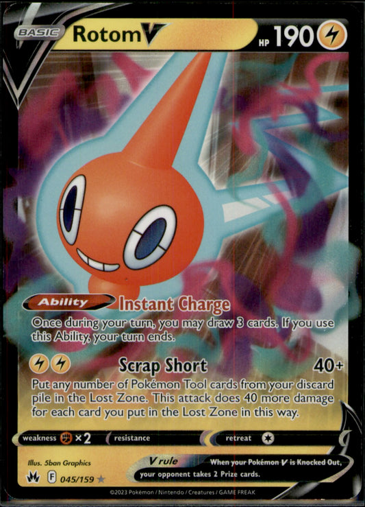 Rotom V Ultra Rare SWSH: Crown Zenith 045/159 NM