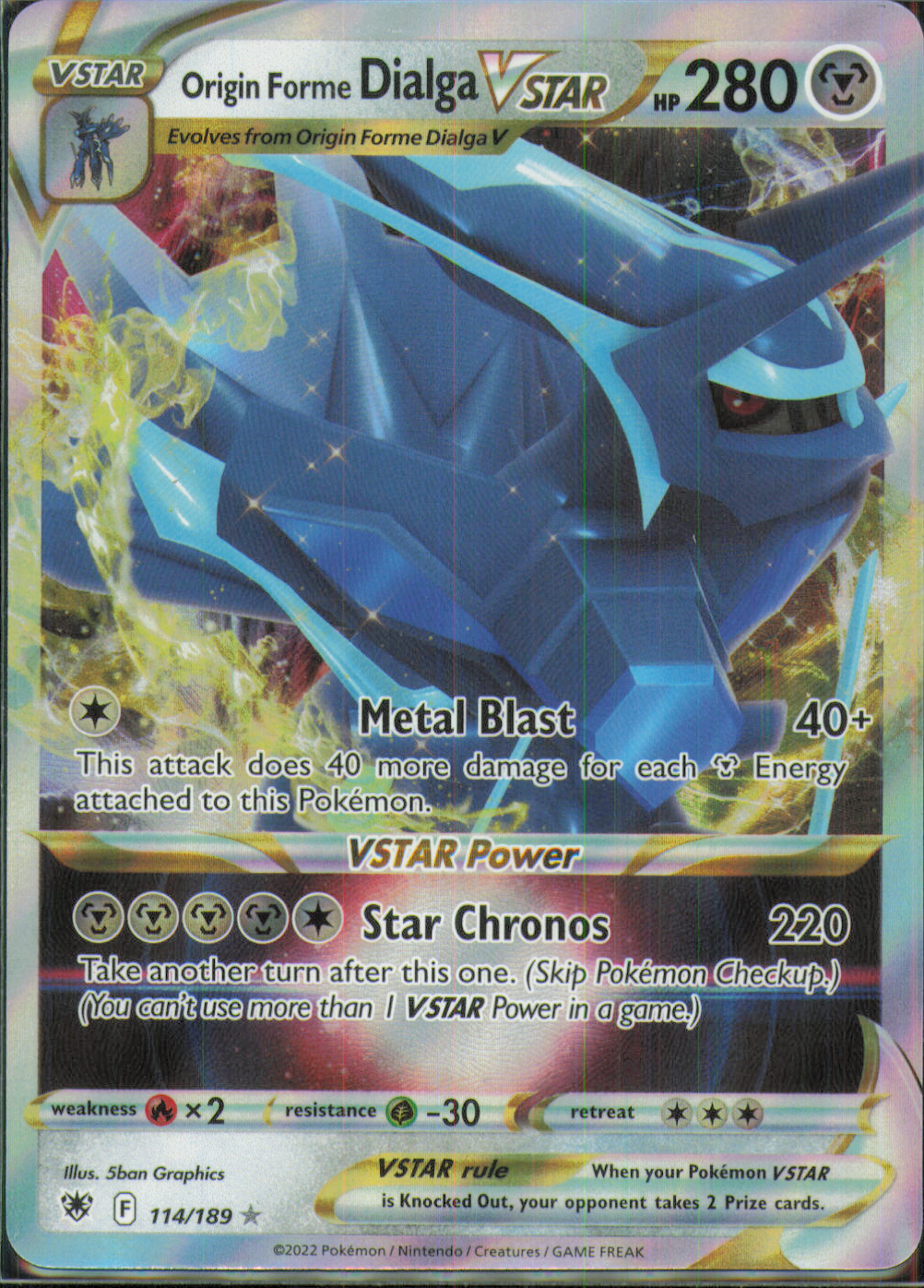 Origin Forme Dialga VSTAR Ultra Rare SWSH10: Astral Radiance 114/189 NM