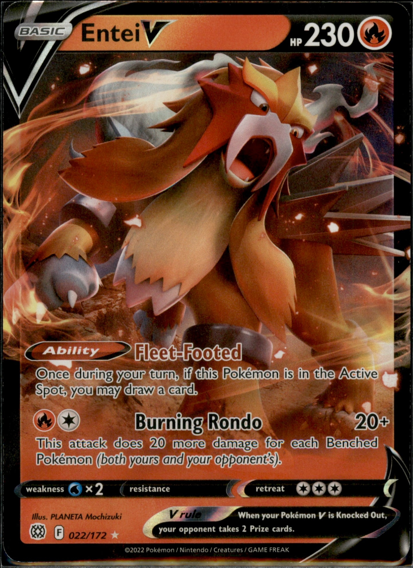 Entei V Ultra Rare SWSH09: Brilliant Stars 022/172 NM