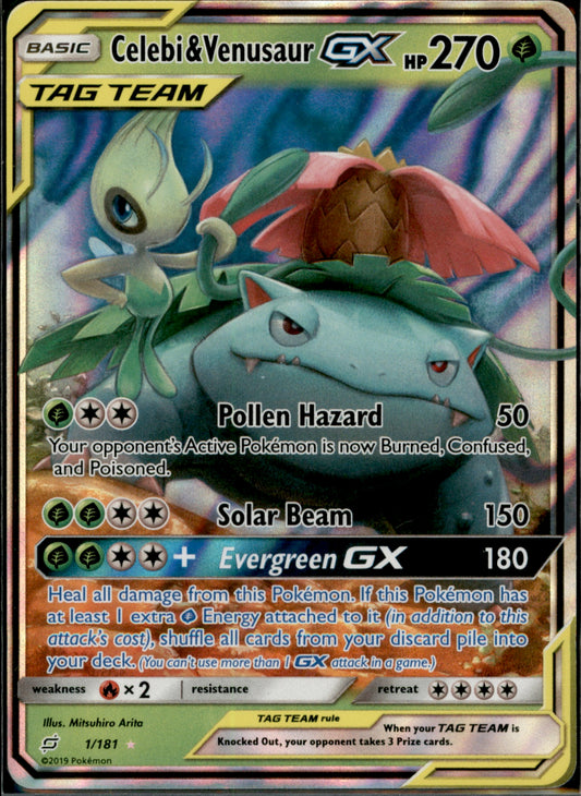 Celebi & Venusaur GX Ultra Rare SM - Team Up 1/181 NM