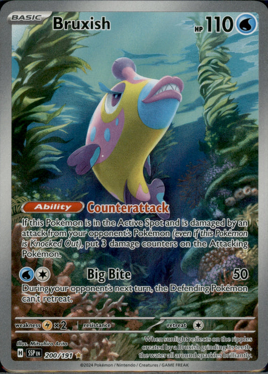 Bruxish Illustration Rare SV08: Surging Sparks 200/191 NM