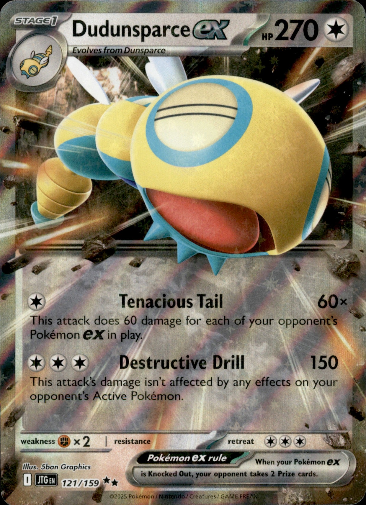 Dudunsparce ex Double Rare SV09: Journey Together 121/159 NM