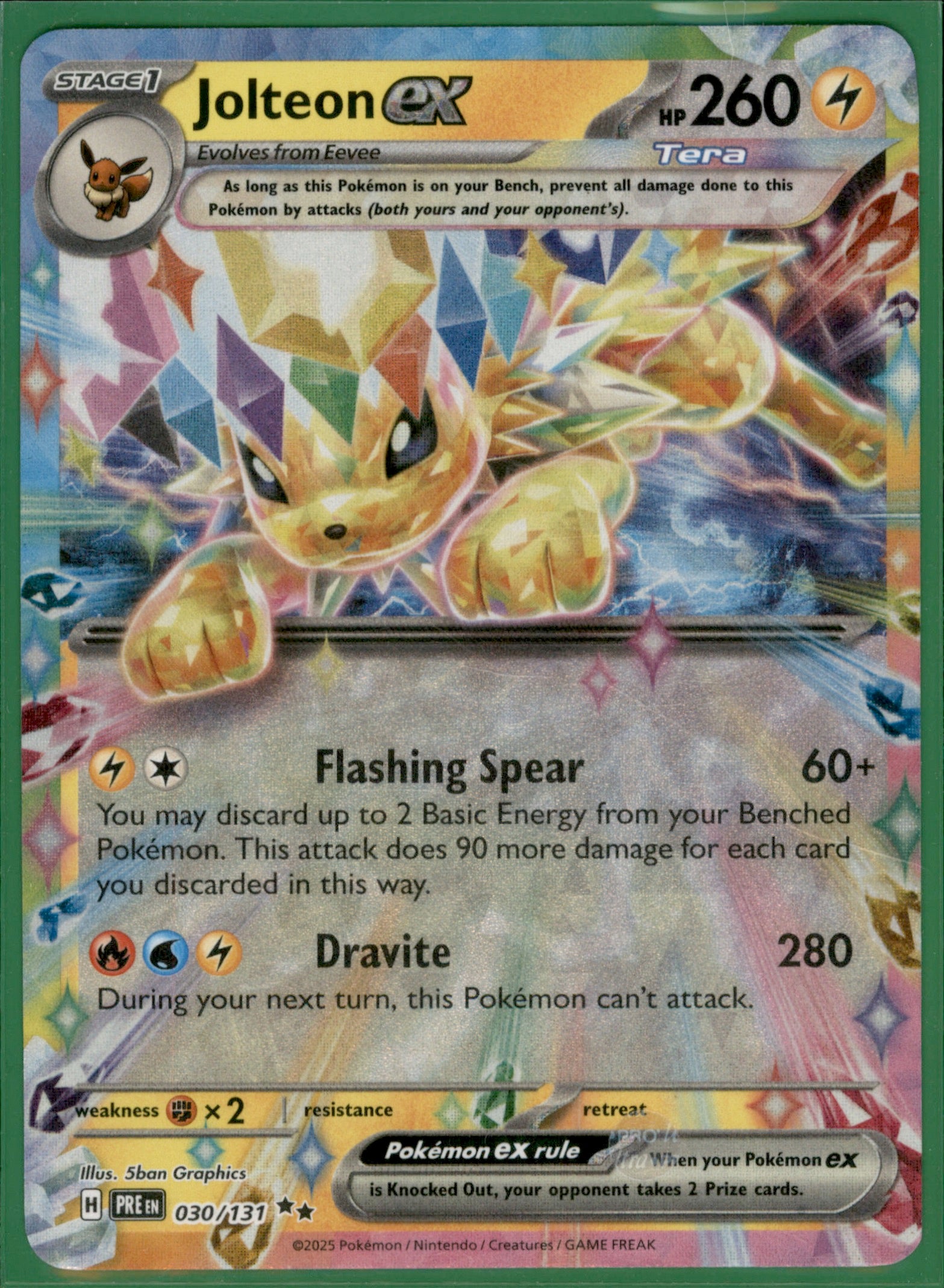 Jolteon ex - Double Rare SV: Prismatic Evolutions 030/131 NM