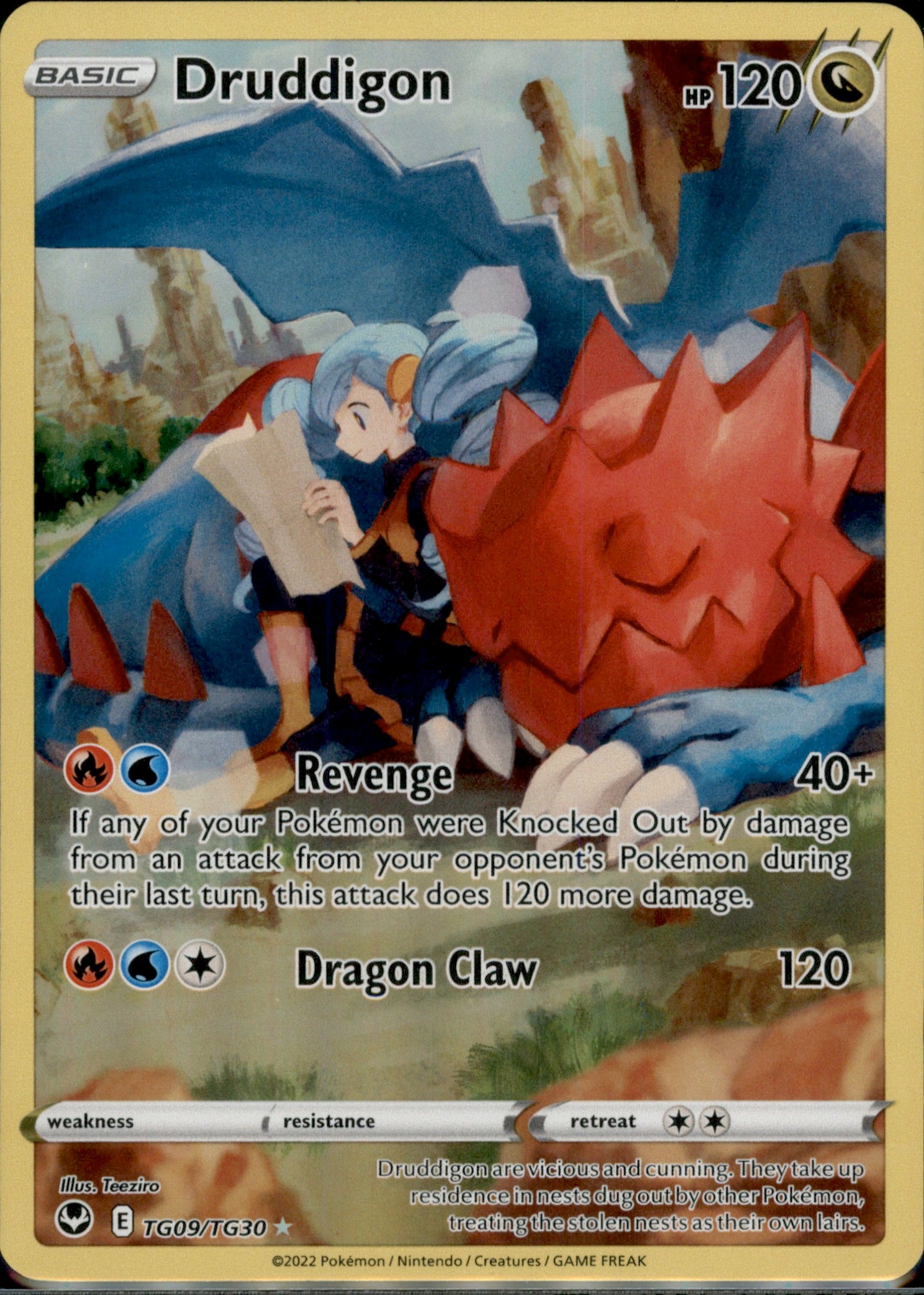 Druddigon Ultra Rare SWSH12: Silver Tempest Trainer Gallery TG09/TG30 NM