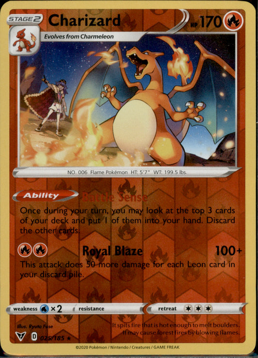 Charizard Rare SWSH04: Vivid Voltage 025/185 NM