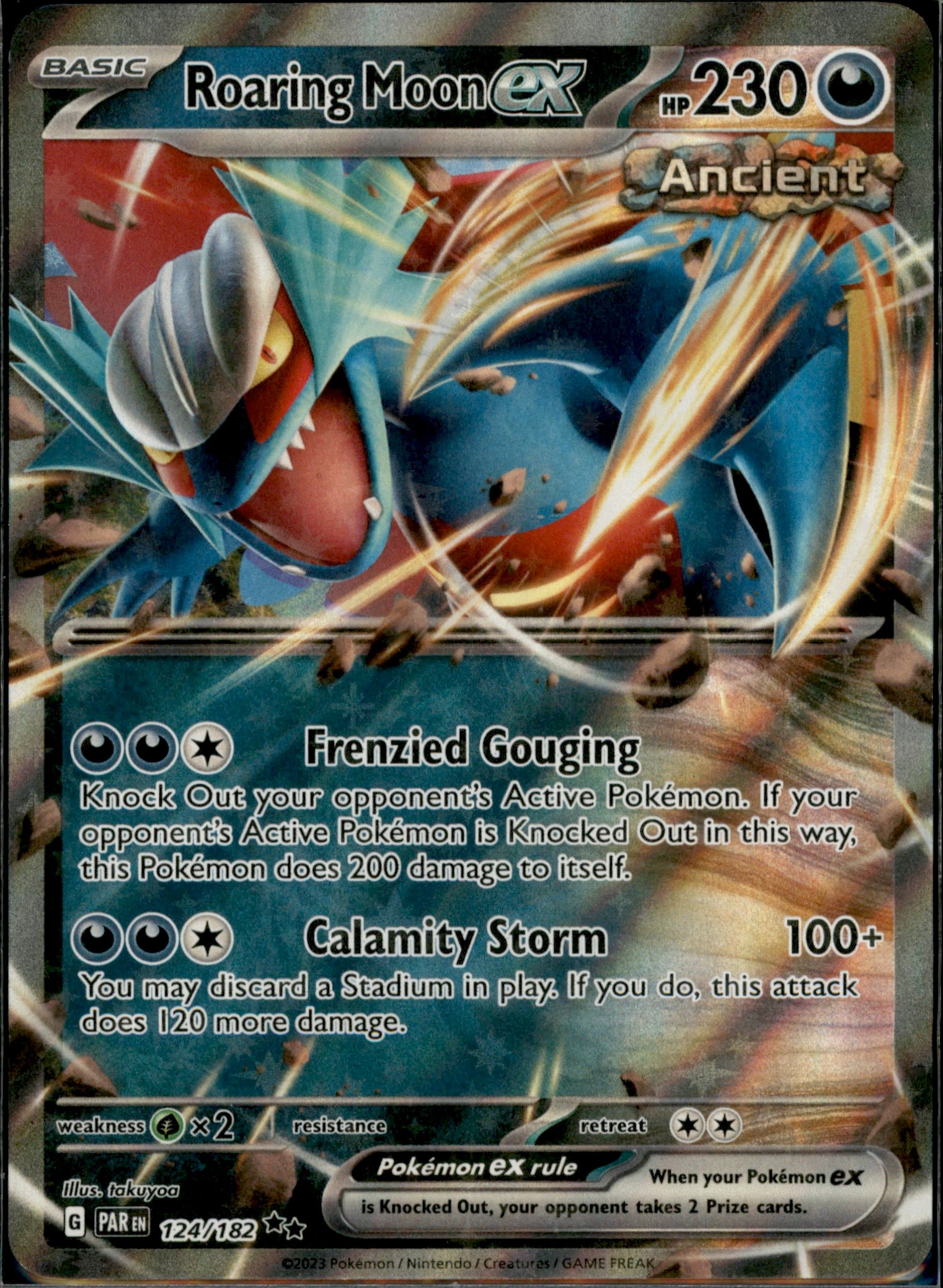 Roaring Moon ex Double Rare SV04: Paradox Rift 124/182 NM