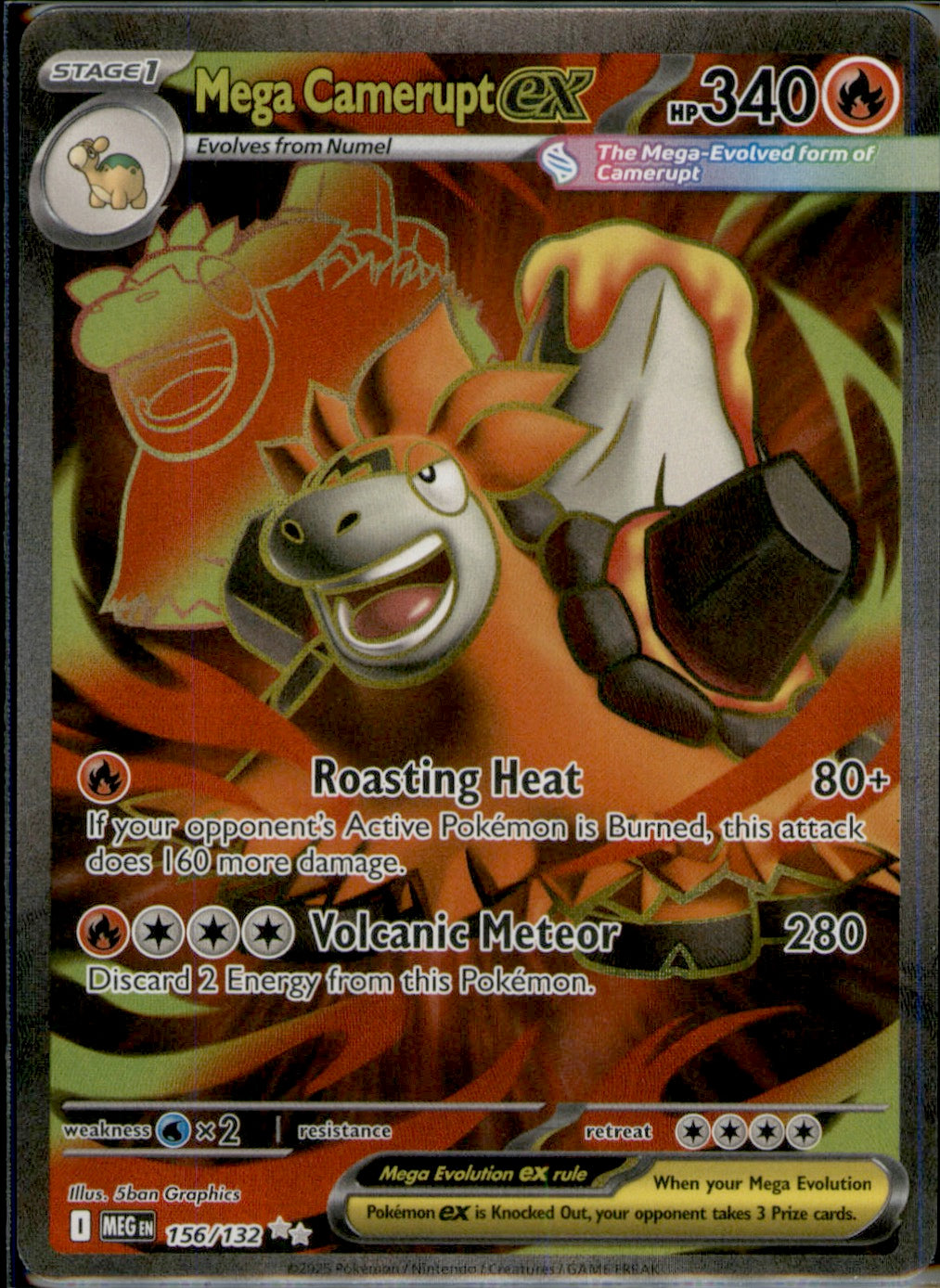 Mega Camerupt ex Ultra Rare ME01: Mega Evolution 156/132 NM
