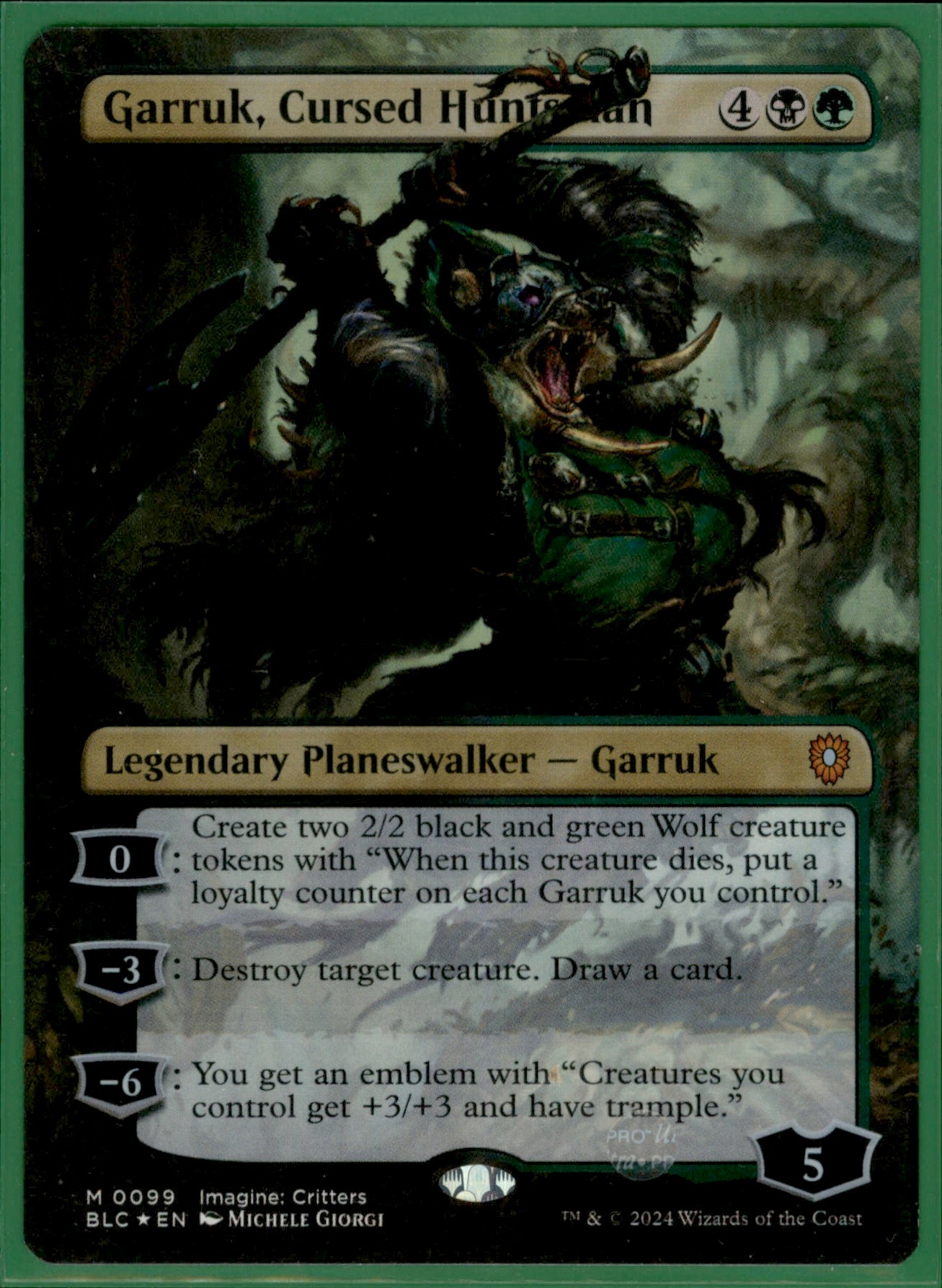 Garruk, Cursed Huntsman (Borderless) M Commander: Bloomburrow 99 NM