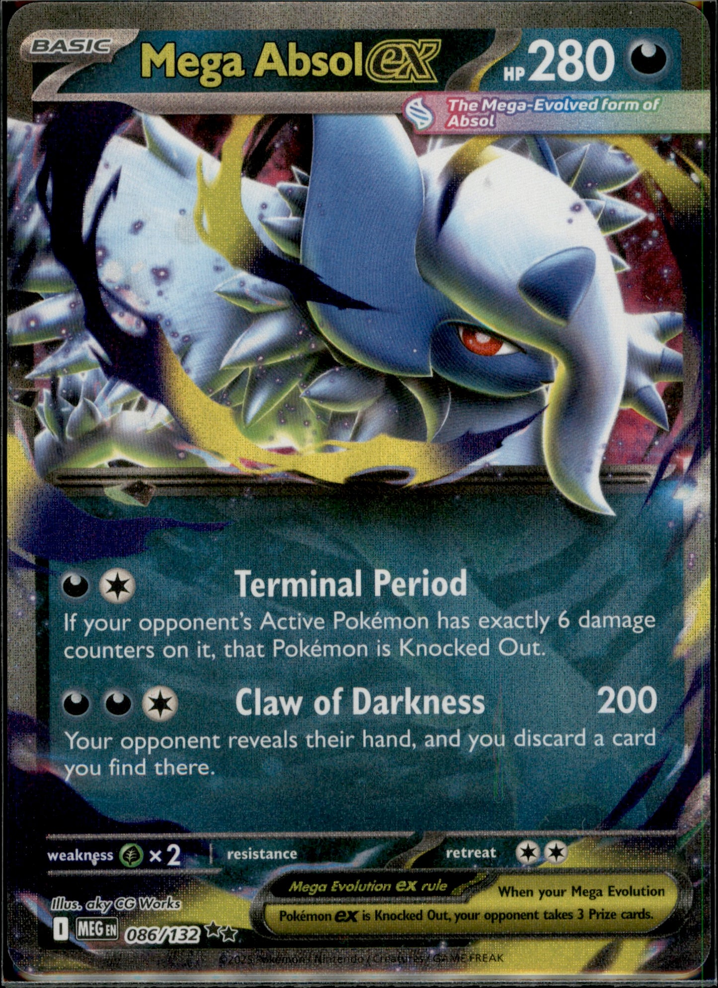 Mega Absol ex - Double Rare ME01: Mega Evolution 086/132 NM