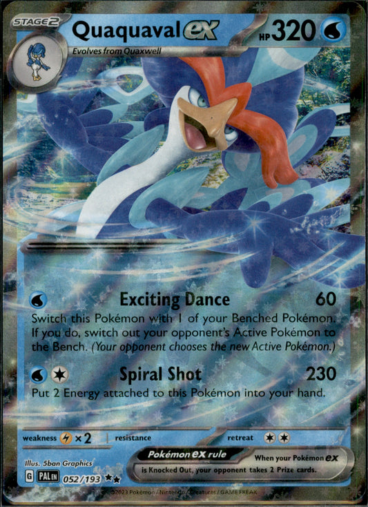 Quaquaval ex Double Rare SV02: Paldea Evolved 052/193 NM