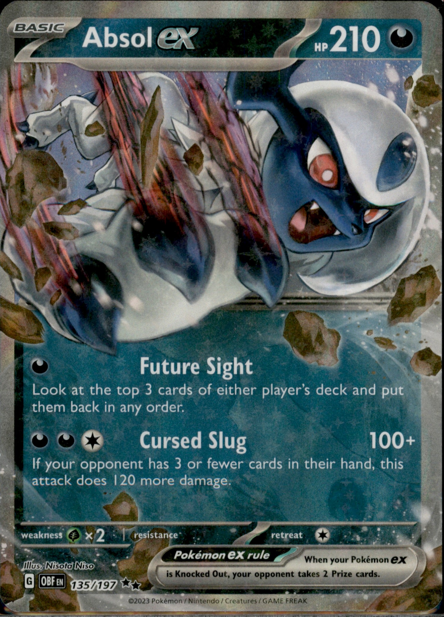Absol ex Double Rare SV03: Obsidian Flames 135/197 NM