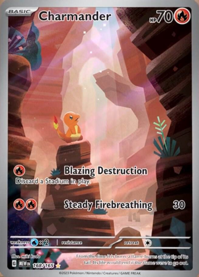 Charmander Illustration Rare SV: Scarlet & Violet 151 168/165 NM