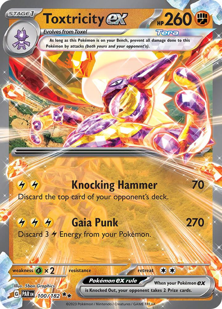 Toxtricity ex Double Rare SV04: Paradox Rift 100/182 NM (Back)