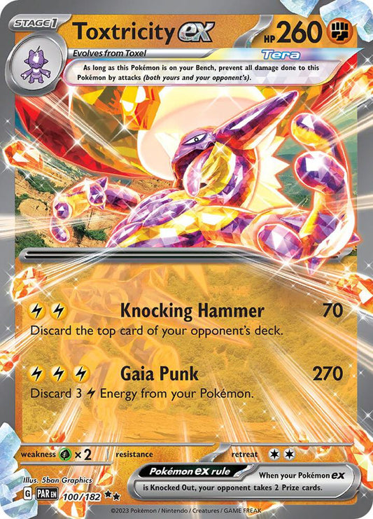 Toxtricity ex Double Rare SV04: Paradox Rift 100/182 NM (Back)