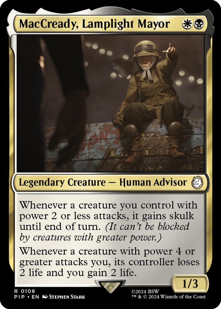 MacCready, Lamplight Mayor R Universes Beyond: Fallout 108 NM (Back)