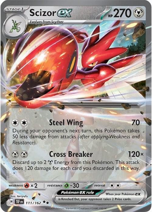 Scizor ex Double Rare SV05: Temporal Forces 111/162 NM (Back)