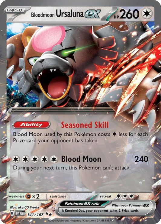 Bloodmoon Ursaluna ex Double Rare SV06: Twilight Masquerade 141/167 NM (Back)